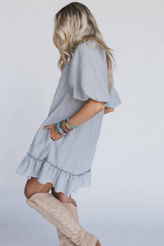 Solace Ruffled Hem Dress - Black