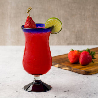 Cobalt Rim Margarita Glass