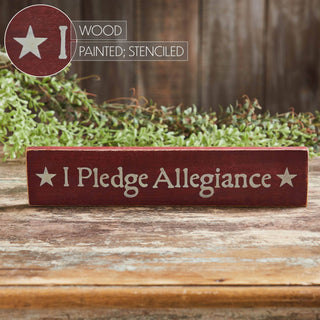 I Pledge Allegiance Red Wooden Sign