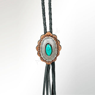 Turquoise & Leather Bolo