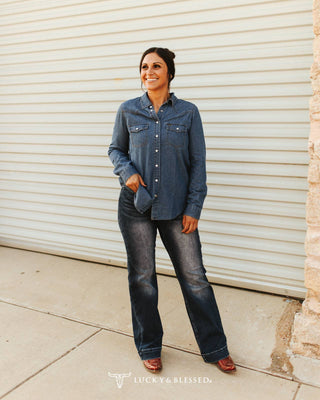 Yoke Button Down Denim Shirt