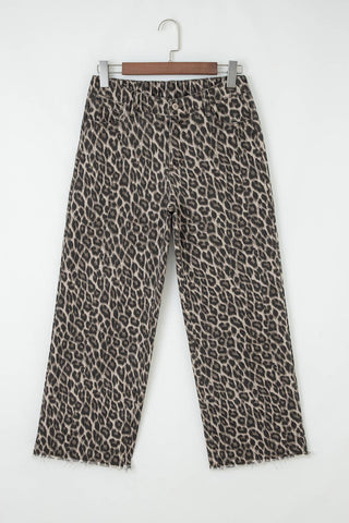 Leopard Straight Loose Leg Jeans