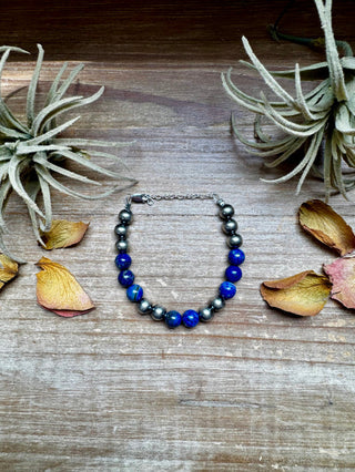 Lapis & Sterling Silver Bracelet