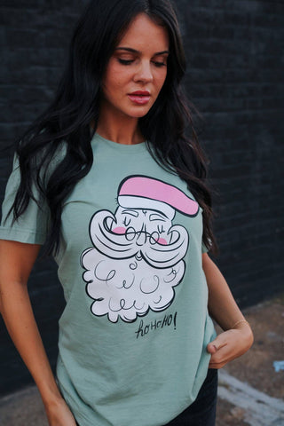 Vintage Santa | Heather Sage | Short Sleeve Tee: '-3XLARGE