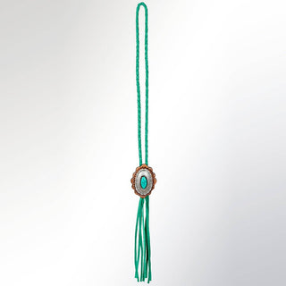 Turquoise & Leather Bolo