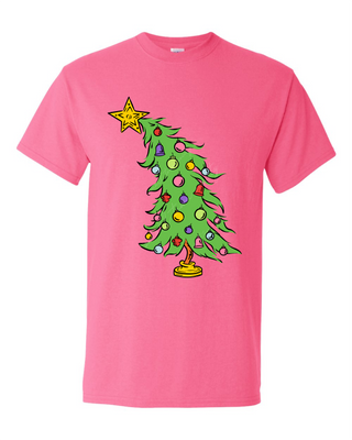 Who Christmas Tree  | Neon Pink | Short Sleeve Tee: Small