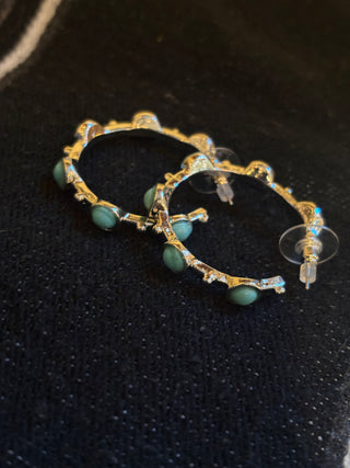 Hoop Earrings w/ Turq Accents