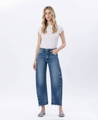 HIGH RISE BARREL JEANS
