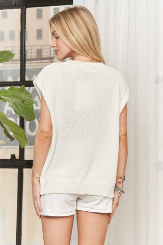 Sleeveless American Flag Knit Top