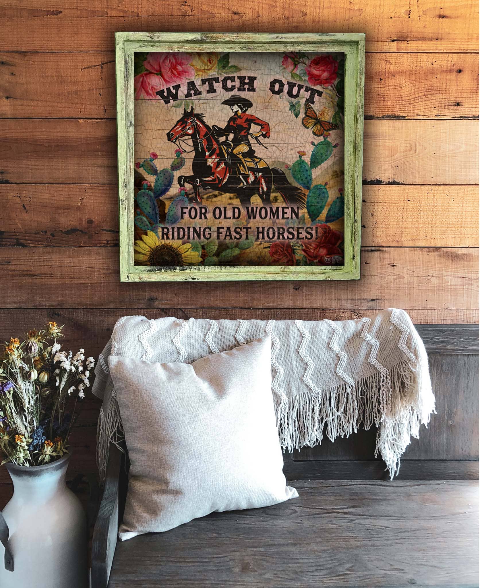 Fast Horses - Square Framed Artwork