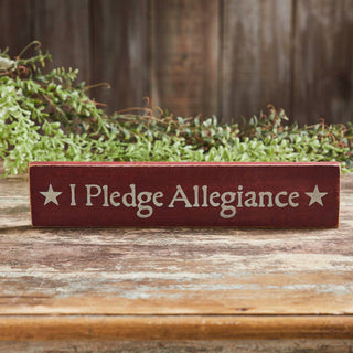 I Pledge Allegiance Red Wooden Sign