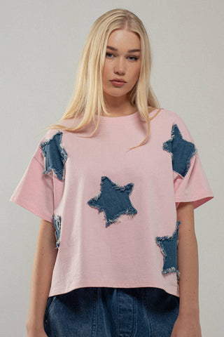 Distressed Denim Star Tee