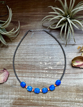 Sterling Silver & Spiny Oyster Chocker with Lapis Necklace