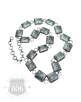 Rectangle Silver Concho Belt