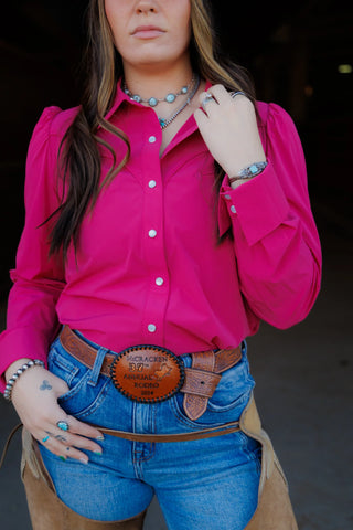 Hot Pink Rodeo Button Up