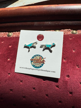 Turquoise Roadrunner Earrings