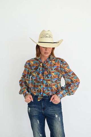 Vintage Pop Art Blouse