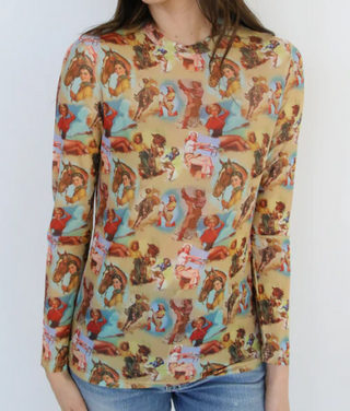 Vintage Cowgirl Mesh Top