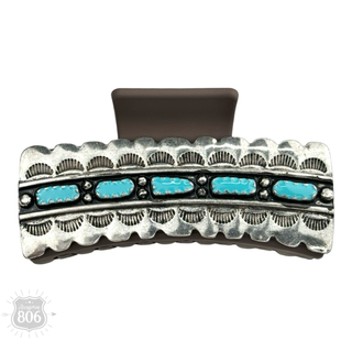 Silver & Turquoise Hair Clip