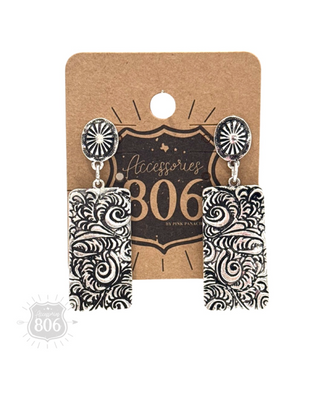 Leather & Silver Earrings