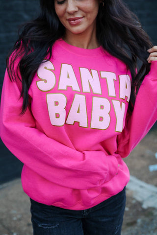 Santa Baby | Pink | Sweatshirt: Small