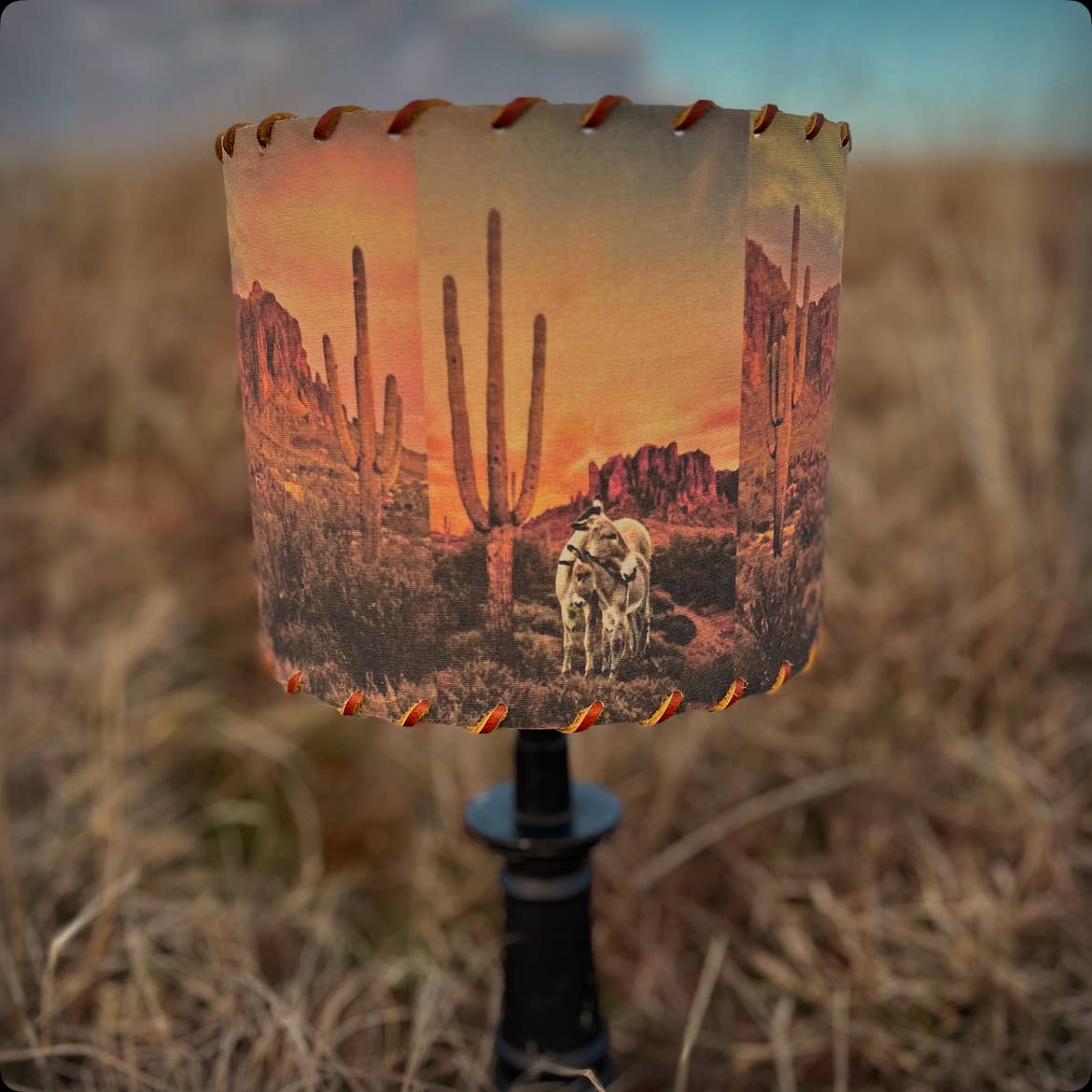 Lampshade Desert Burros 6-inch