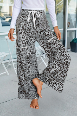 Leopard Lounge Pants Black