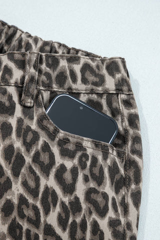 Leopard Straight Loose Leg Jeans
