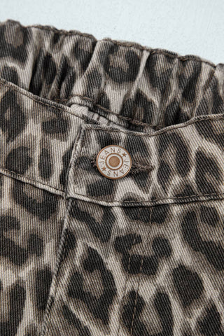 Leopard Straight Loose Leg Jeans