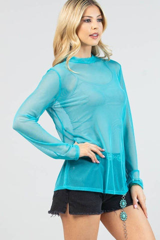 Mesh Top - Turquoise