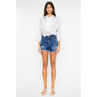High Rise Frayed Shorts