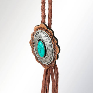 Turquoise & Leather Bolo
