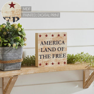 America Land Of The Free Block Sign