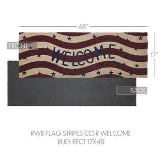 RWB Flag Stripes Coir Welcome Rug