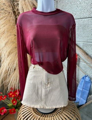 Mesh Top - Wine