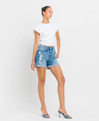High Rise Cuff Shorts