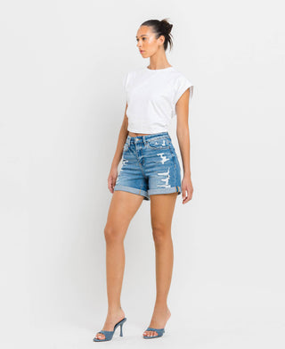High Rise Cuff Shorts