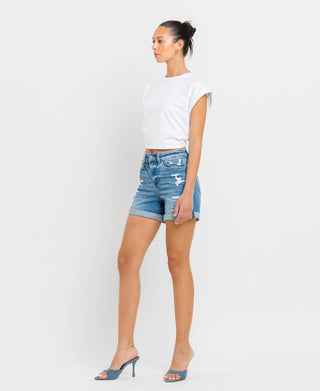 High Rise Cuff Shorts