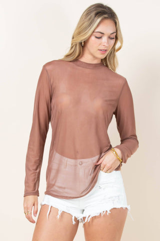 Mesh Top - Mocha