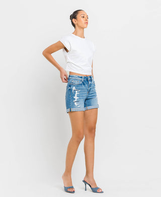 High Rise Cuff Shorts