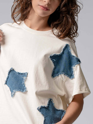 Distressed Denim Star Tee