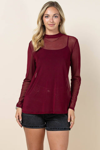 Mesh Top - Wine