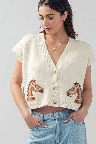 Western Horse Cardigan