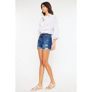 High Rise Frayed Shorts