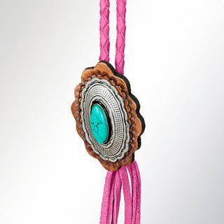 Turquoise & Leather Bolo