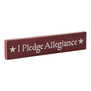 I Pledge Allegiance Red Wooden Sign