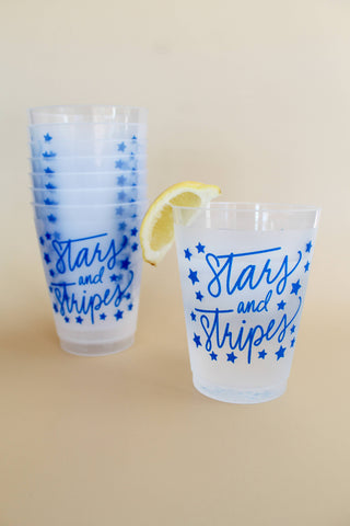 Stars & Stripes | July 4 Frosted Acrylic 16 oz Cup Set of 8