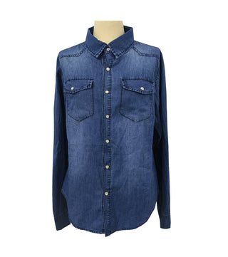 Denim Western Vintage Lapel Collar Shirt