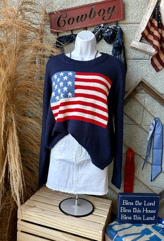 American Flag Lightweight Sweater