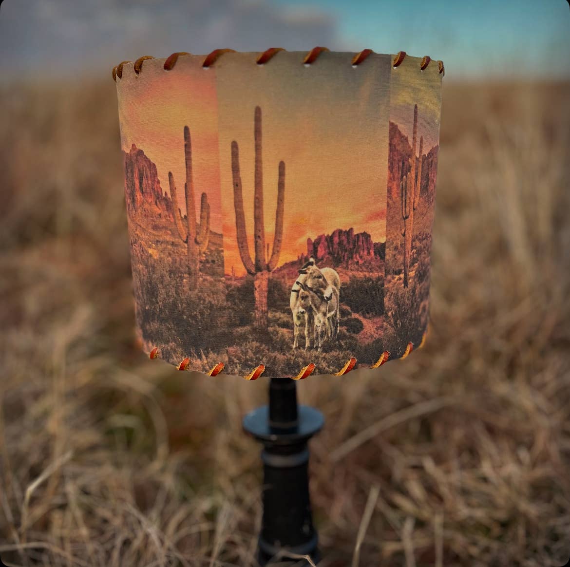 Lampshade Desert Burros 6-inch